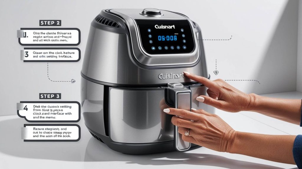 how to set clock on cuisinart air fryer