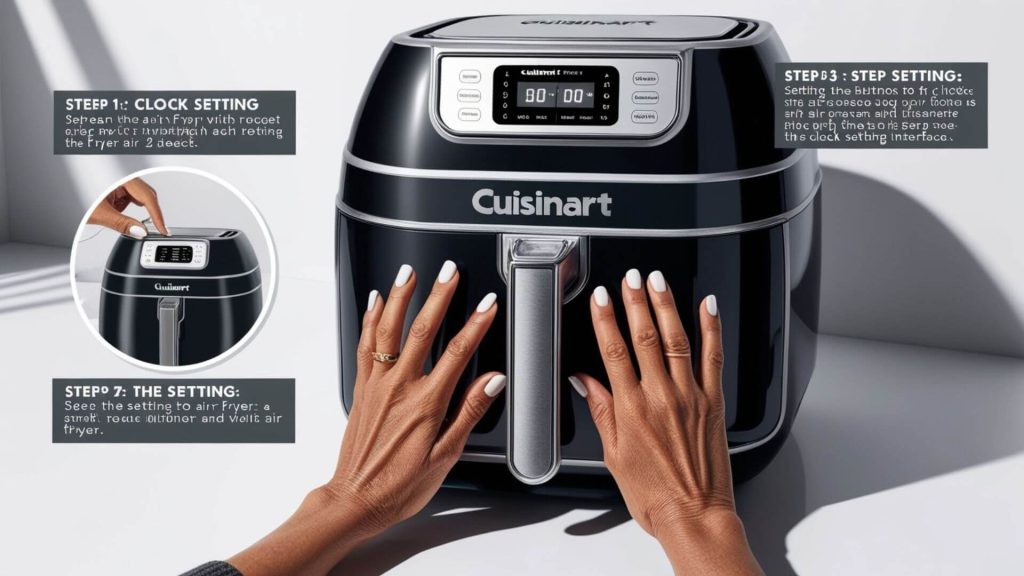 how to set clock on cuisinart air fryer