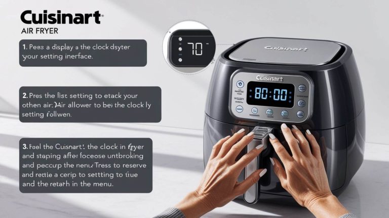 how to set clock on cuisinart air fryer