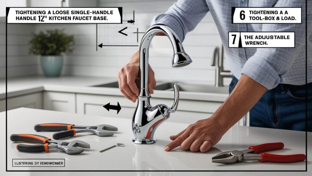 how to tighten a loose single handle kitchen faucet base