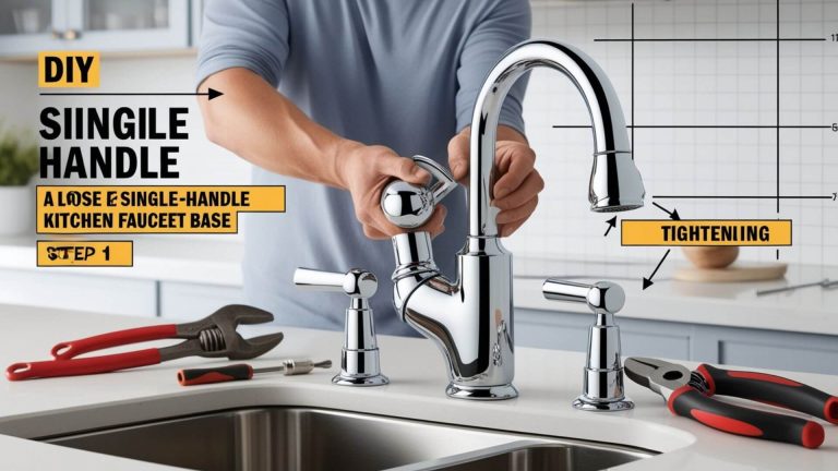 how to tighten a loose single handle kitchen faucet base