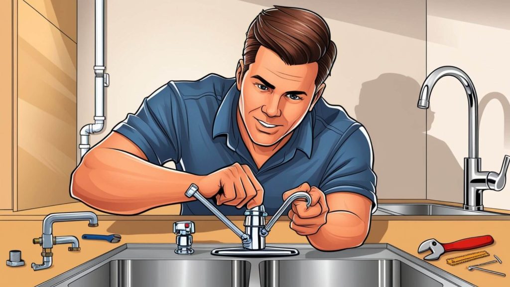 how to tighten kitchen faucet nut under sink