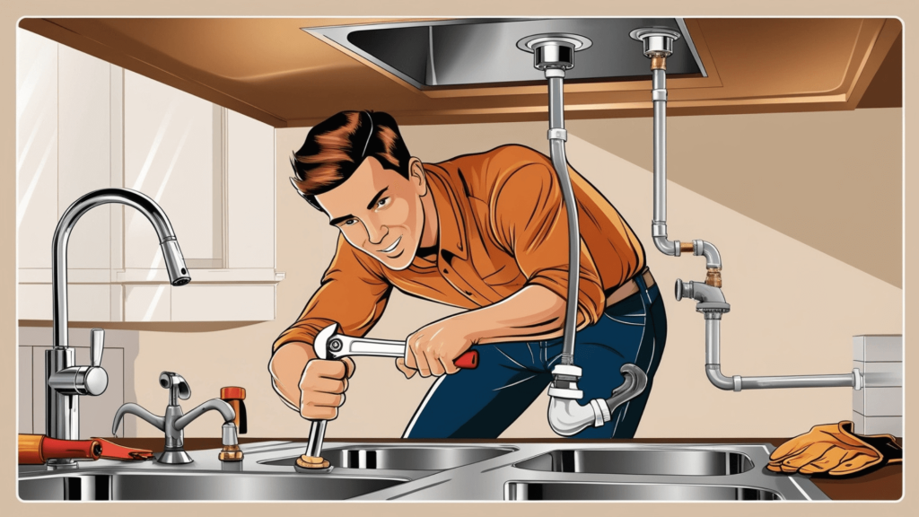 how to tighten kitchen faucet nut under sink